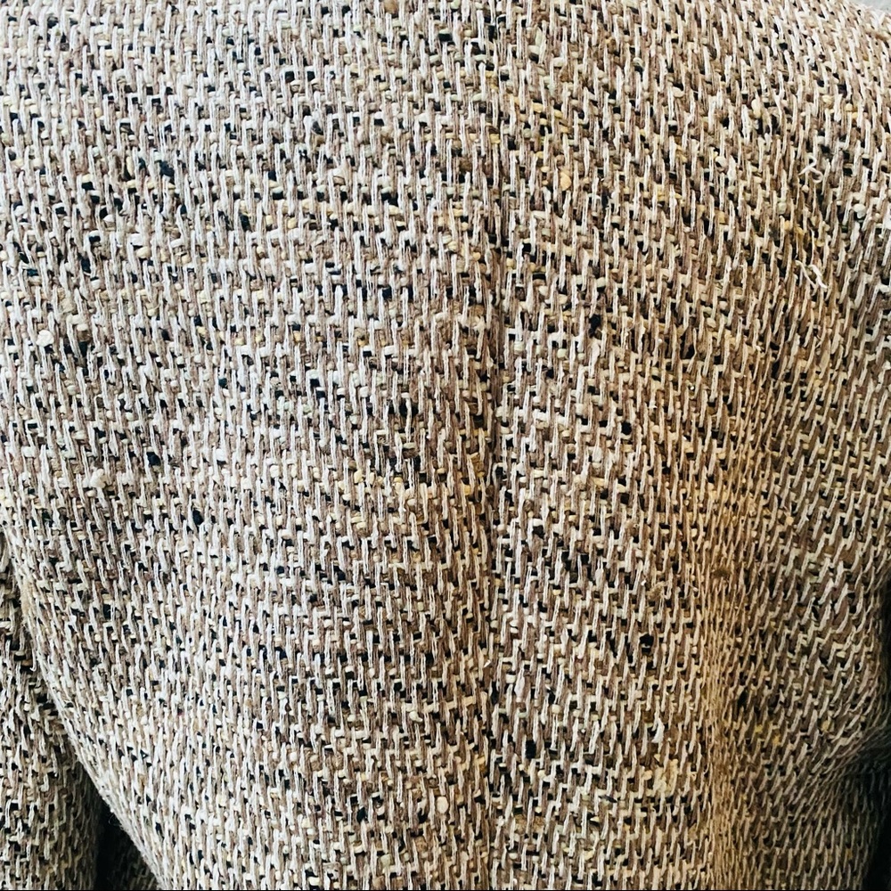 EMIL RUTENBERG vintage tan handwoven silk one button oversized blazer jacket M - Picture 10 of 13
